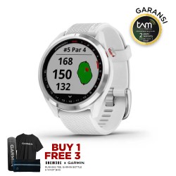 Garmin Approach S42 Polished Silver with White Band