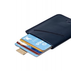 Press Play Dash Leather Card Wallet Holder - Navy Blue