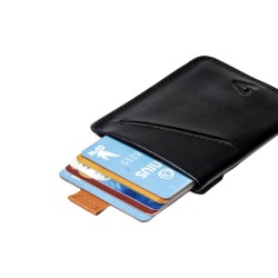 Press Play Dash Leather Card Wallet Holder - Rust Black