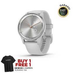 Garmin Vívomove Trend - Silver Stainless Steel Bezel with Mist Gray Case and Silicone Band