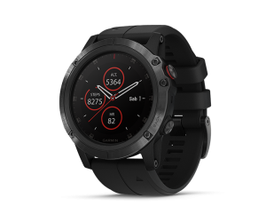Garmin Fenix® 5X Plus - Sapphire DLC Carbon Gray W/ Black Band