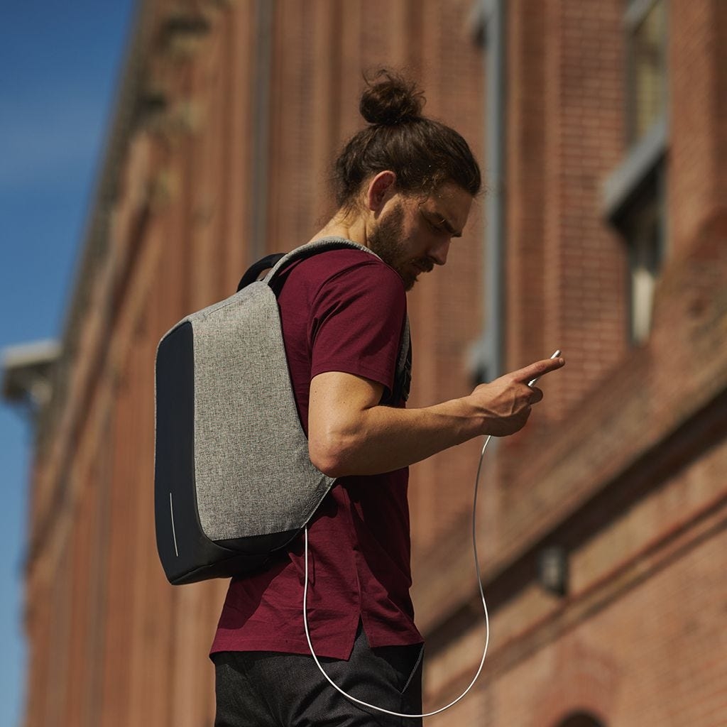 JUAL XD Design Bobby Original antitheft Backpack Grey Authorized